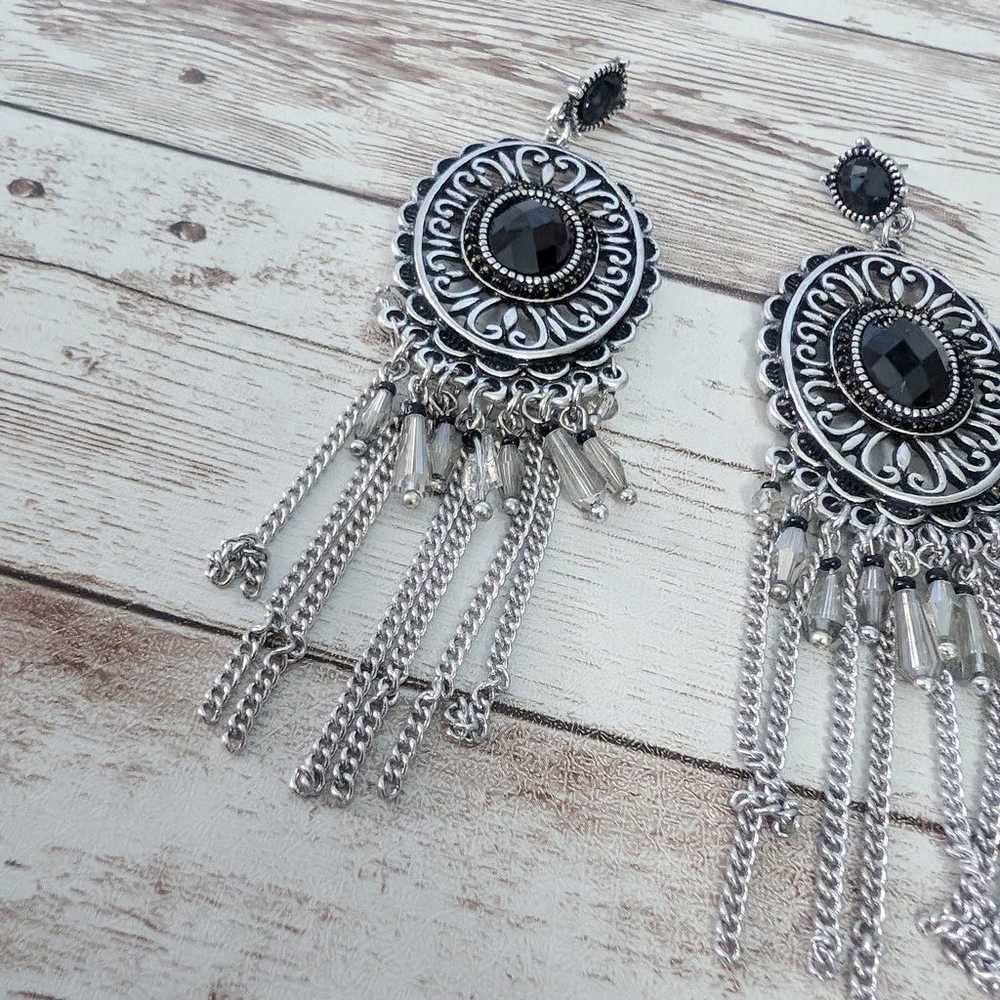 Vintage Earrings - Extra Large Dangle Earrings fo… - image 4