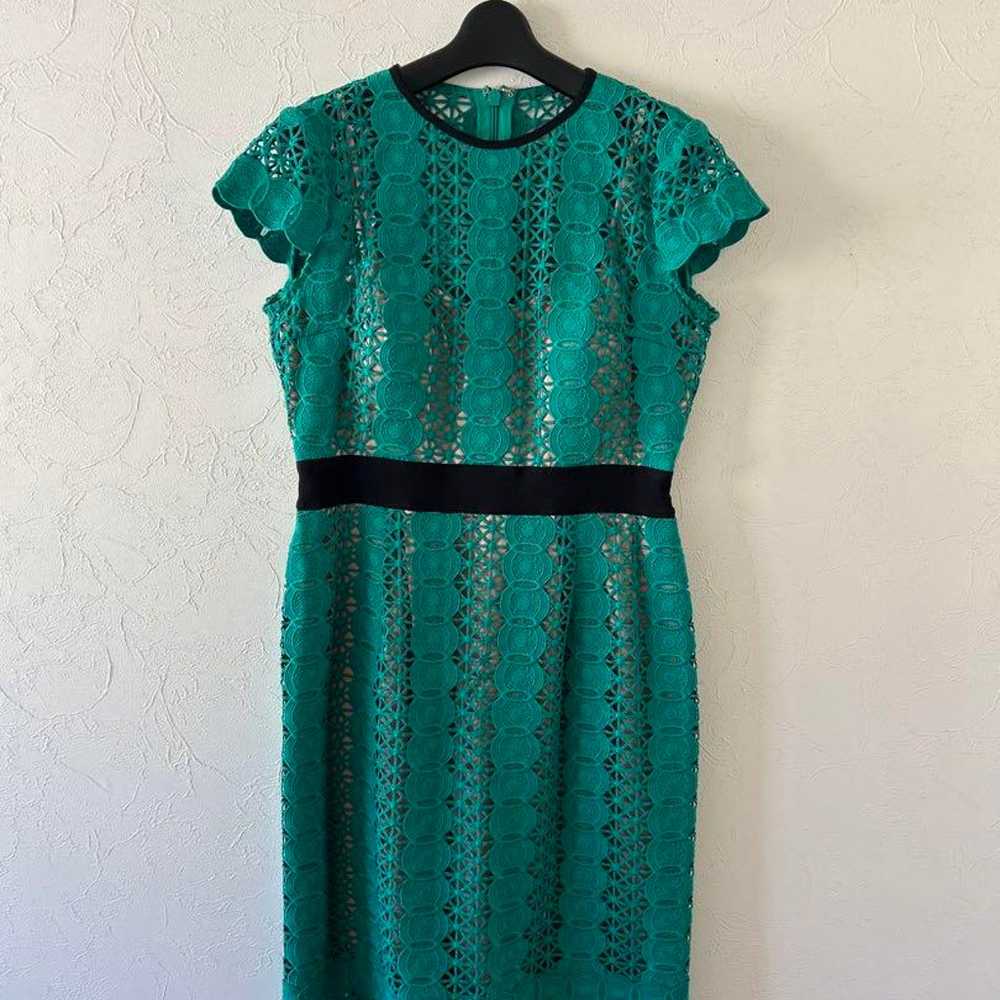 Excellent condition, imported green lace dress. - image 2