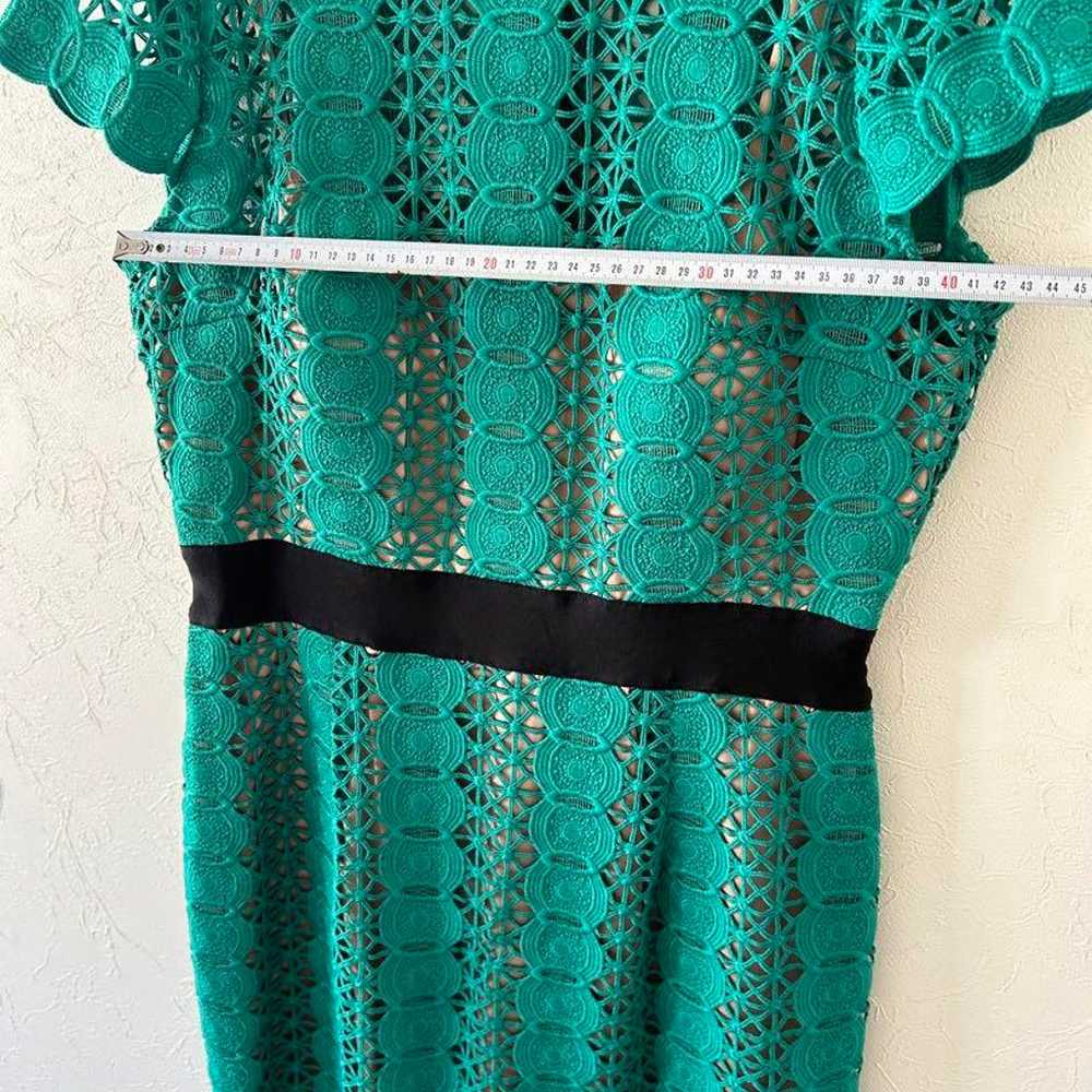 Excellent condition, imported green lace dress. - image 8