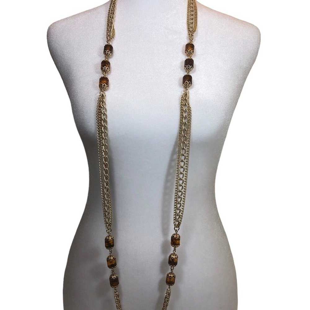 Sarah Coventry GOLDEN LANTERNS Necklace 50" Chain… - image 2