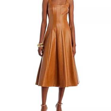 Avec Les Filles Faux Leather Seamed Swing Dress - image 1