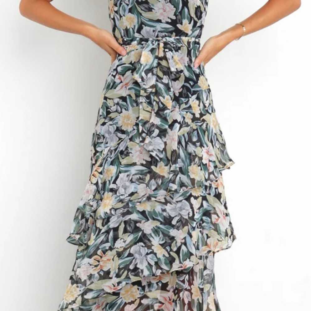 PETAL & PUP Amren Floral One-Shoulder Tiered Asym… - image 1