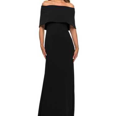 La Femme Off the shoulder black dress