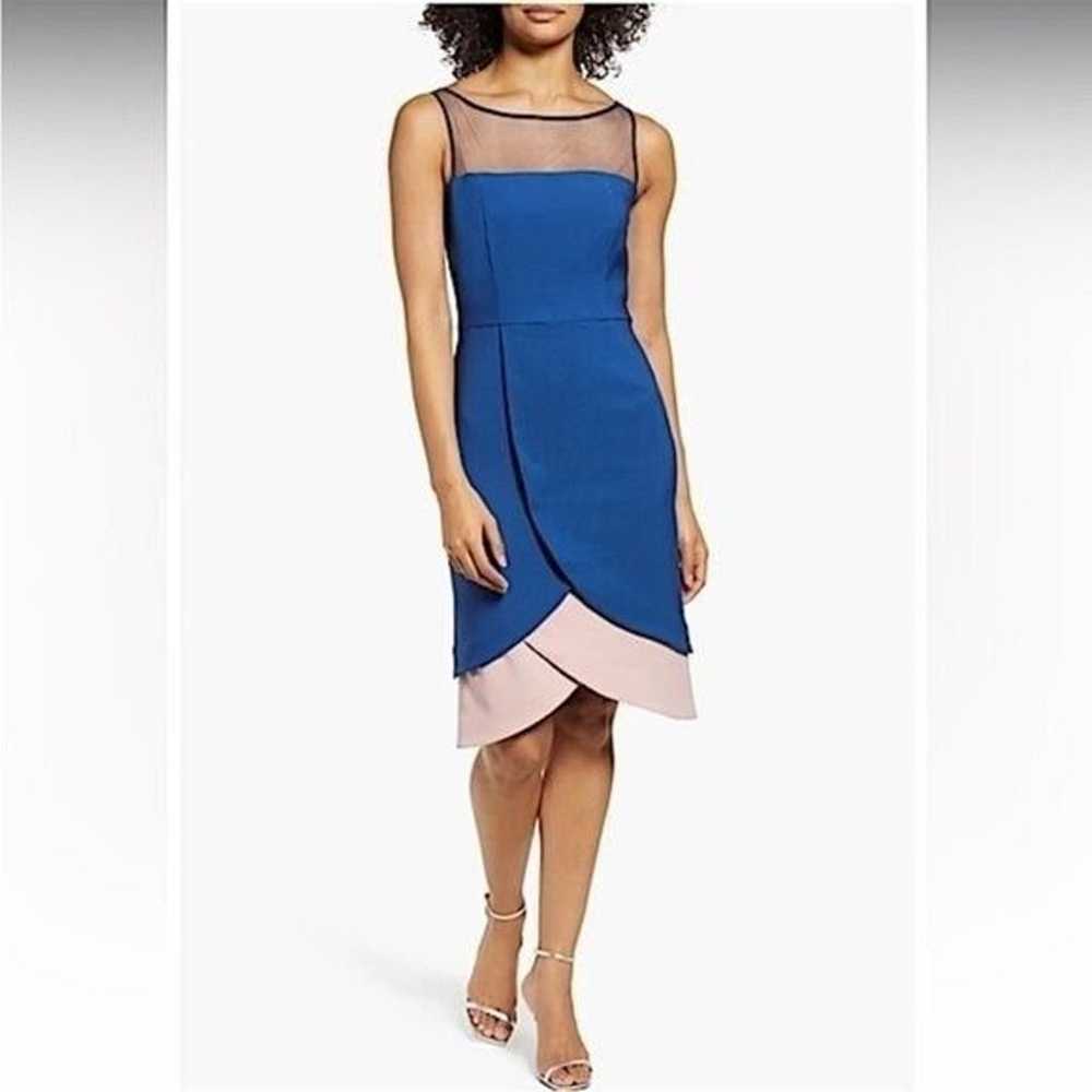 JS Collections Lynn Petal Dress Blue Pink - Sz 4 - image 1