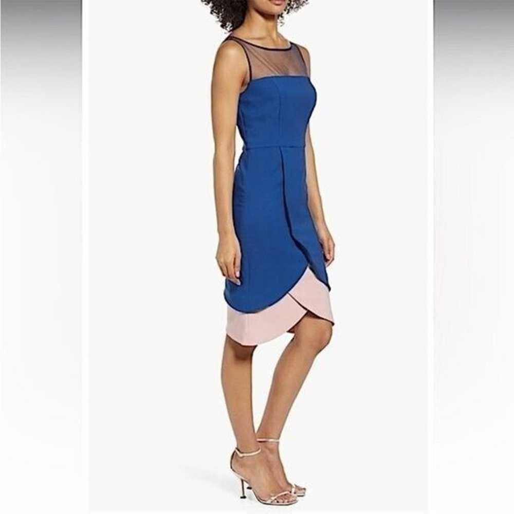 JS Collections Lynn Petal Dress Blue Pink - Sz 4 - image 2