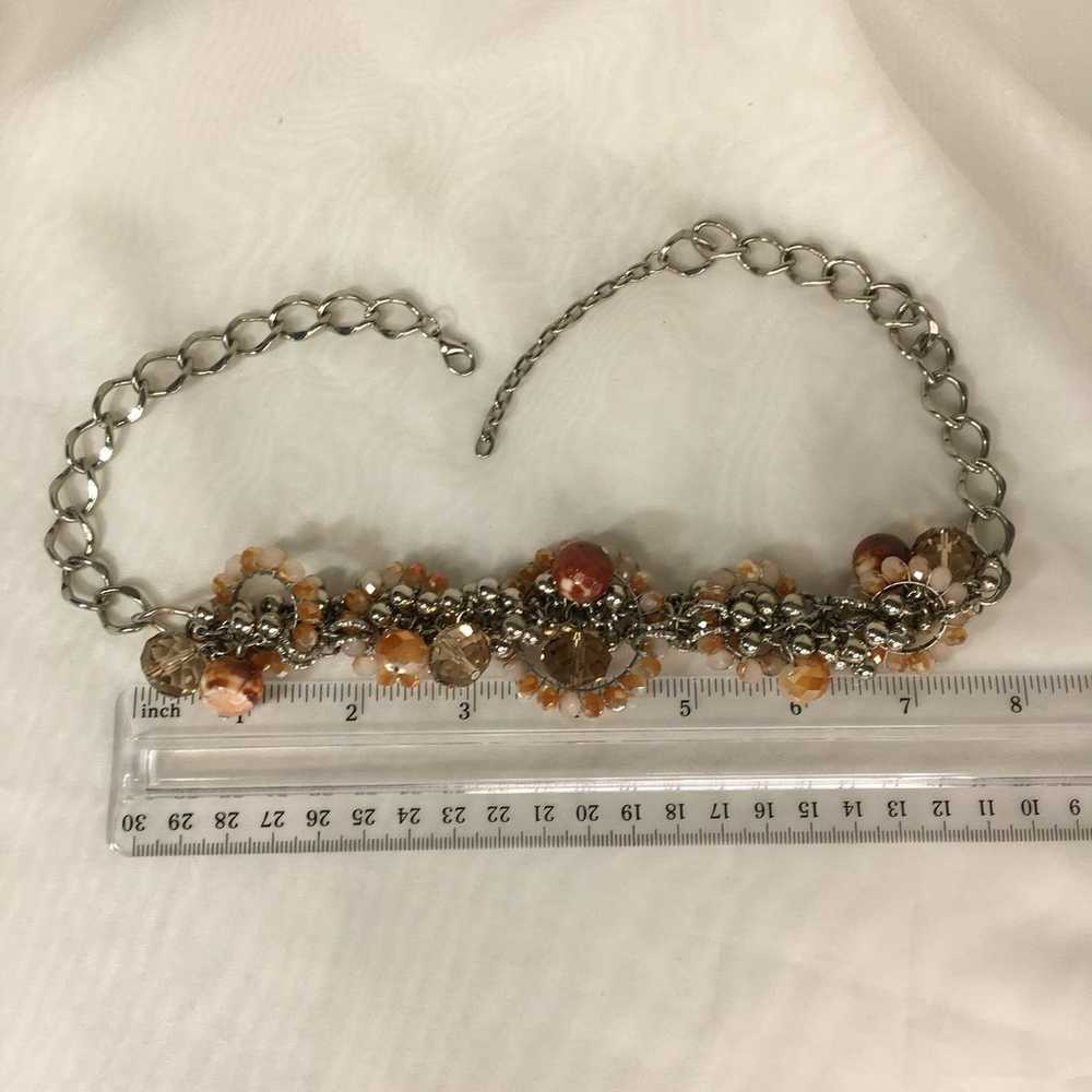 Orange marbled Beaded sparkling statement vtg vin… - image 10