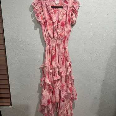 MISA Los Angeles Dakota Dress in Abstract Rose Flo