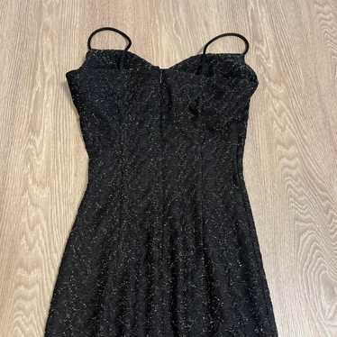 Black glitter slip dress