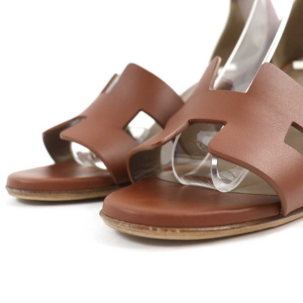 HERMES Sandals 172196Z leather Brown legend 37 - image 2