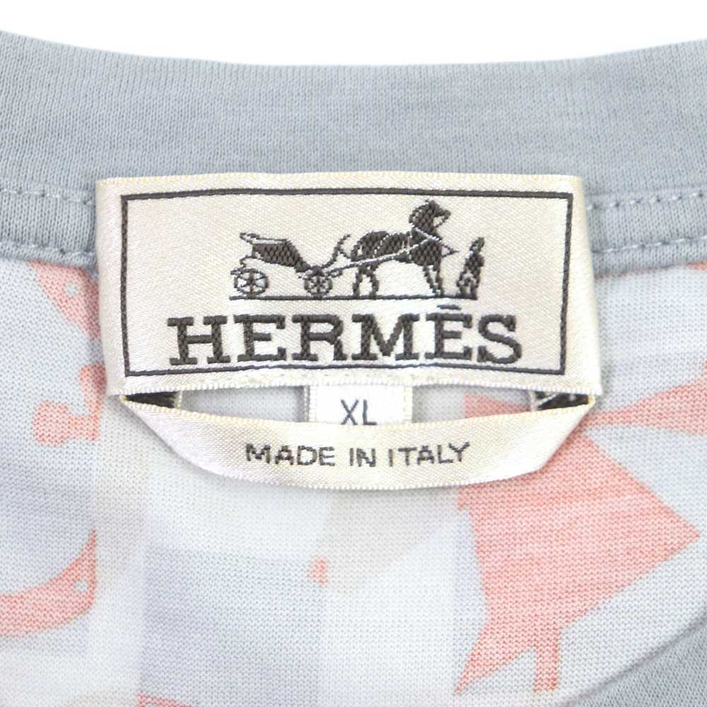 HERMES Short sleeve T-shirt cotton Gray orange XL - image 4