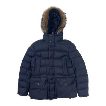 Moncler Rethel Fur Trim Down Jacket Navy - image 1