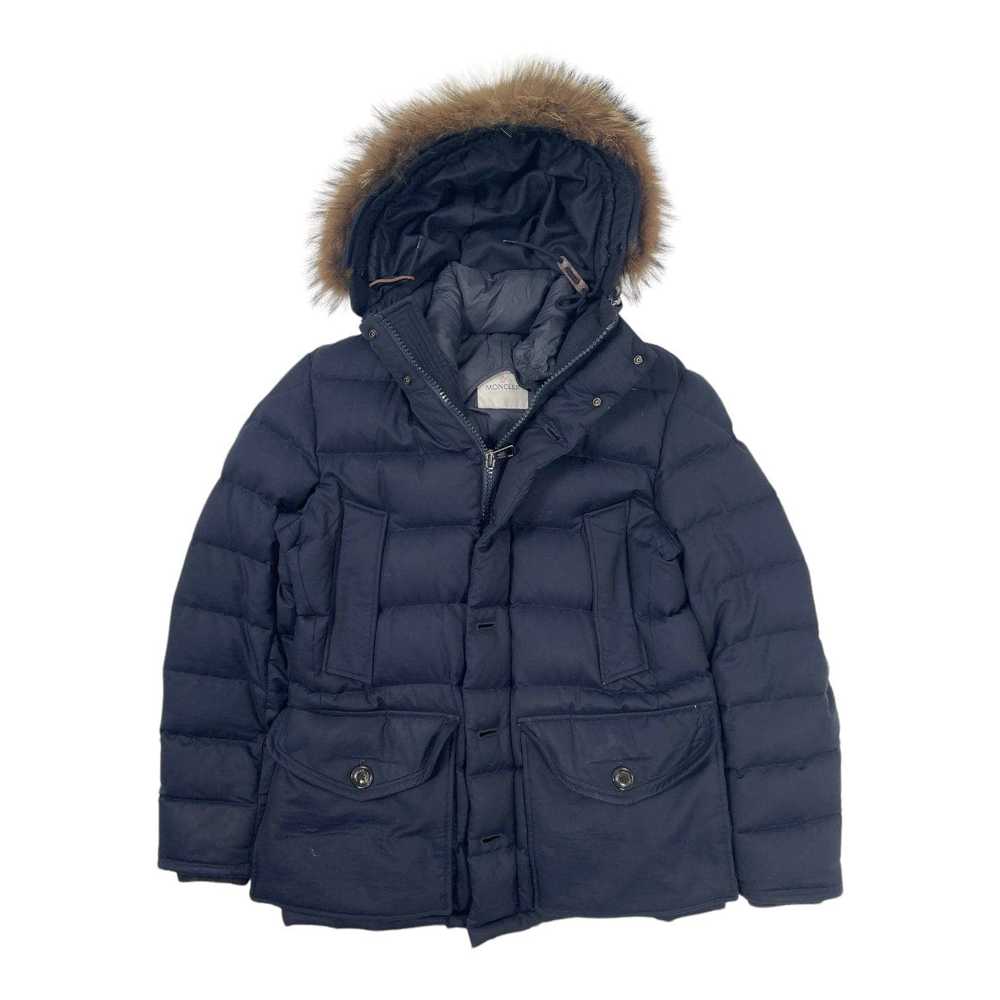 Moncler Rethel Fur Trim Down Jacket Navy - image 2