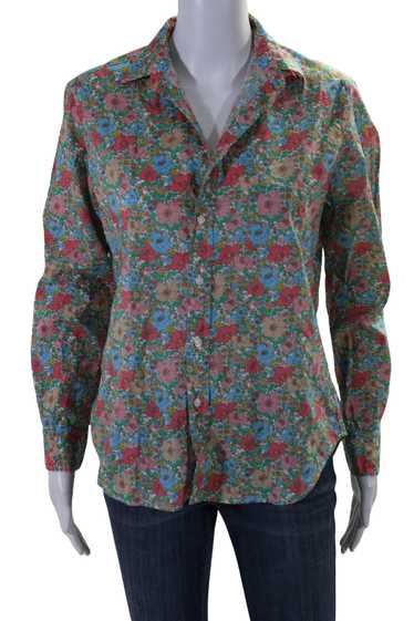 Frank & Eileen Womens Cotton Floral Print Button D