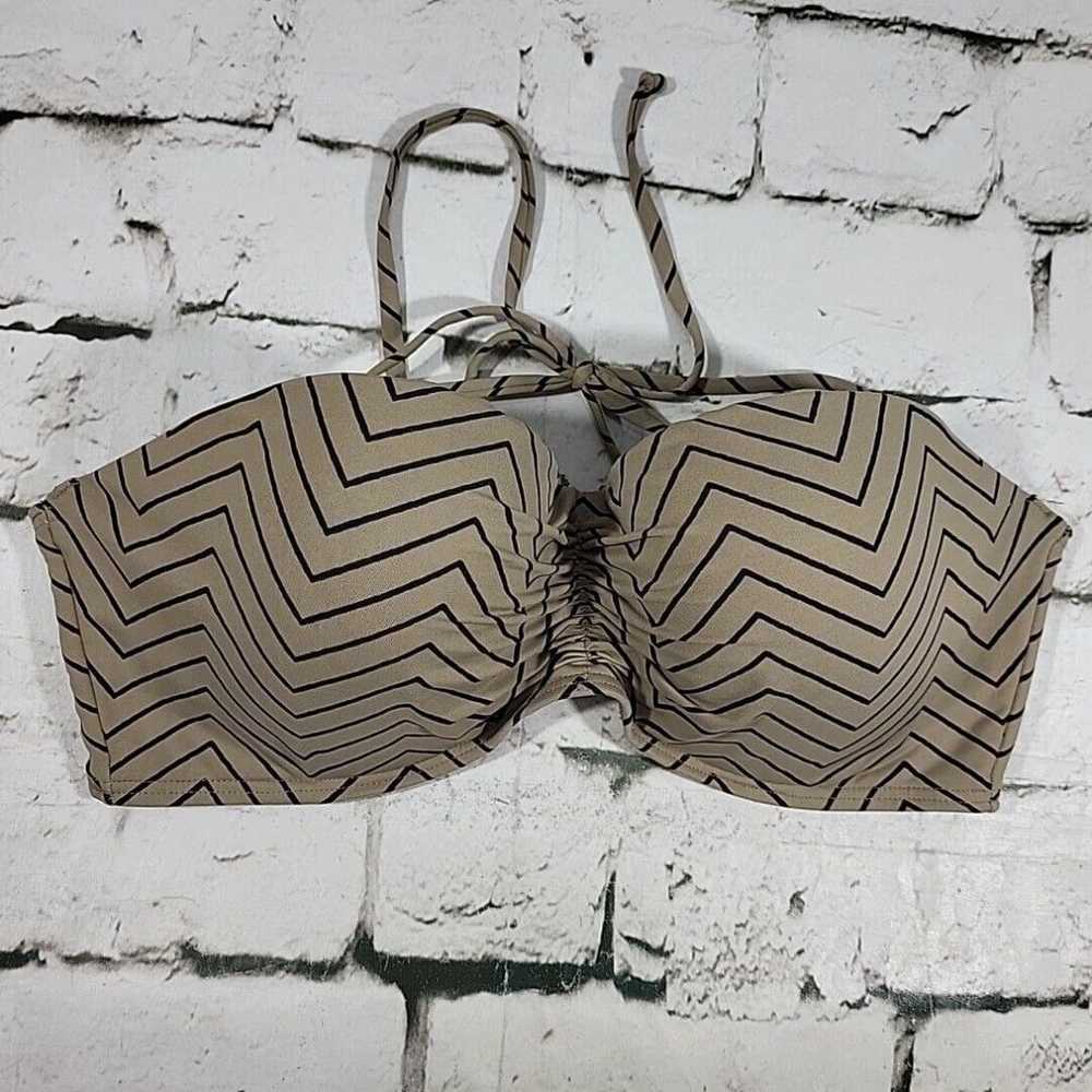 Vintage Kiki Rio Swimsuit Bikini Top 36D/38C Beig… - image 1