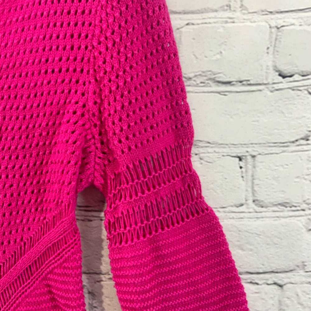 Pinko Hot Pink Fitted Open Weave Heather B Knit S… - image 3