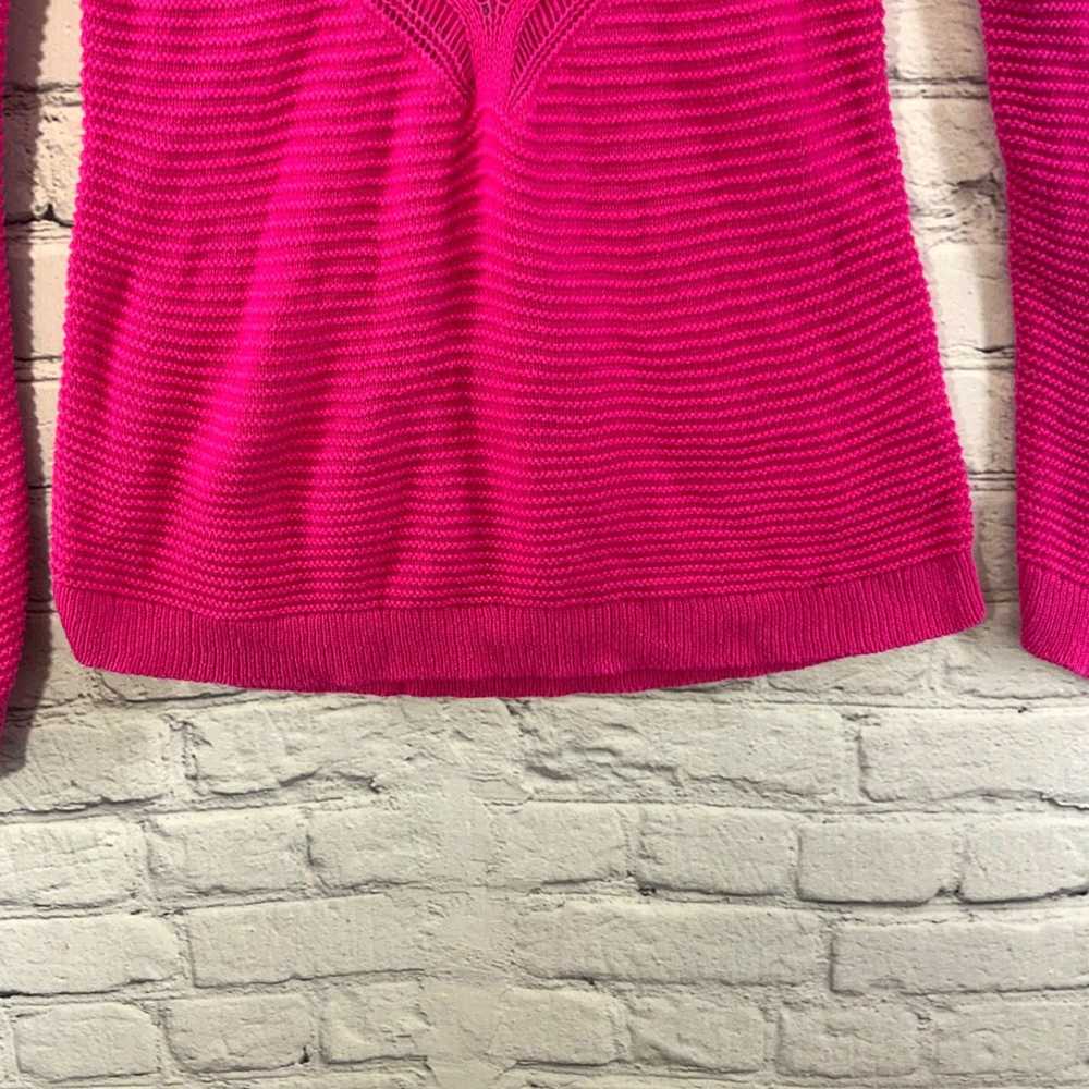 Pinko Hot Pink Fitted Open Weave Heather B Knit S… - image 5