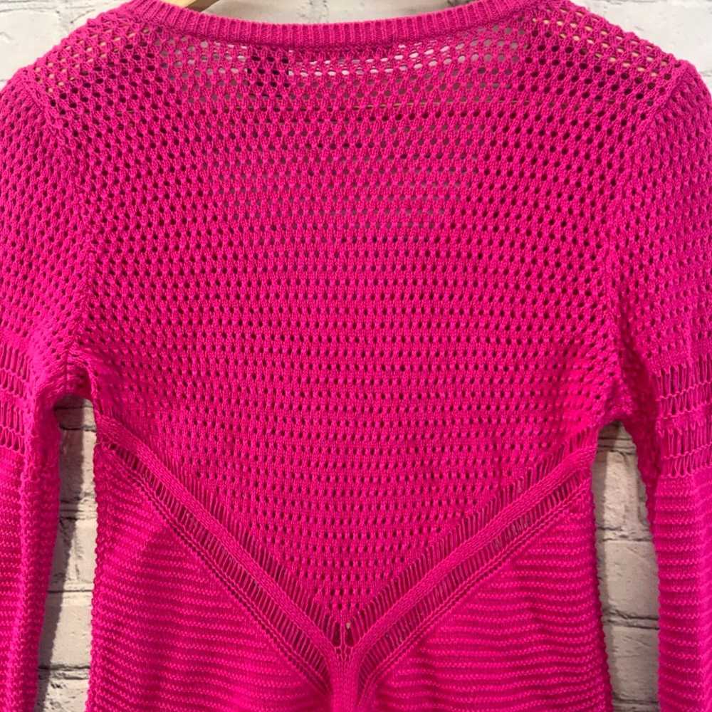 Pinko Hot Pink Fitted Open Weave Heather B Knit S… - image 7