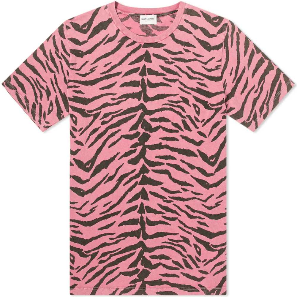 Yves Saint Laurent Zebra Print Short Sleeve Tee S… - image 1