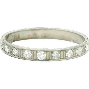 Antique Art Deco 18k White Gold 0.20ctw Diamond E… - image 1