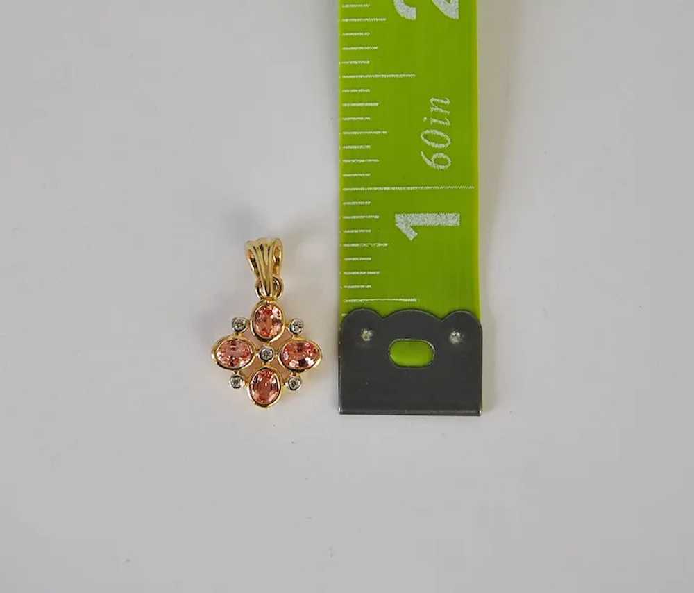 Real Padparadscha Sapphire Gold Pendant 0.96ct - image 12