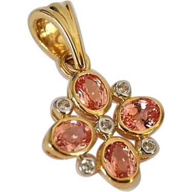 Real Padparadscha Sapphire Gold Pendant 0.96ct - image 1