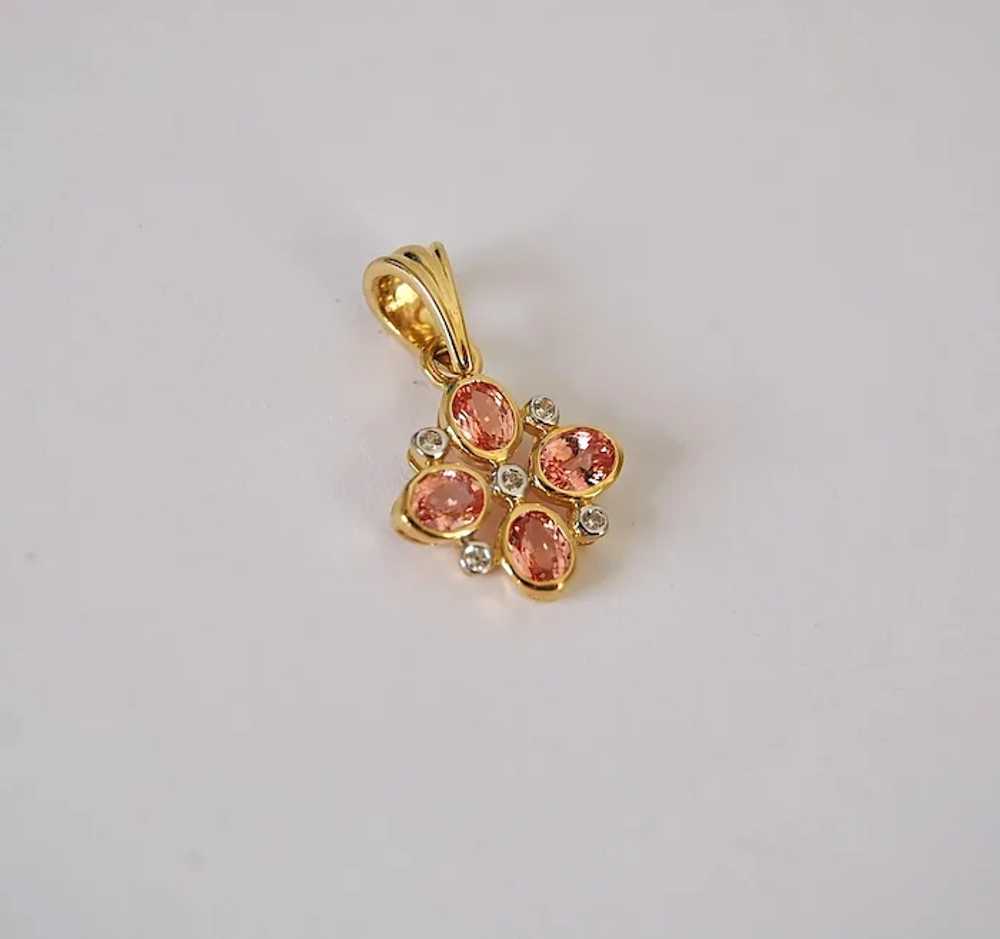 Real Padparadscha Sapphire Gold Pendant 0.96ct - image 2