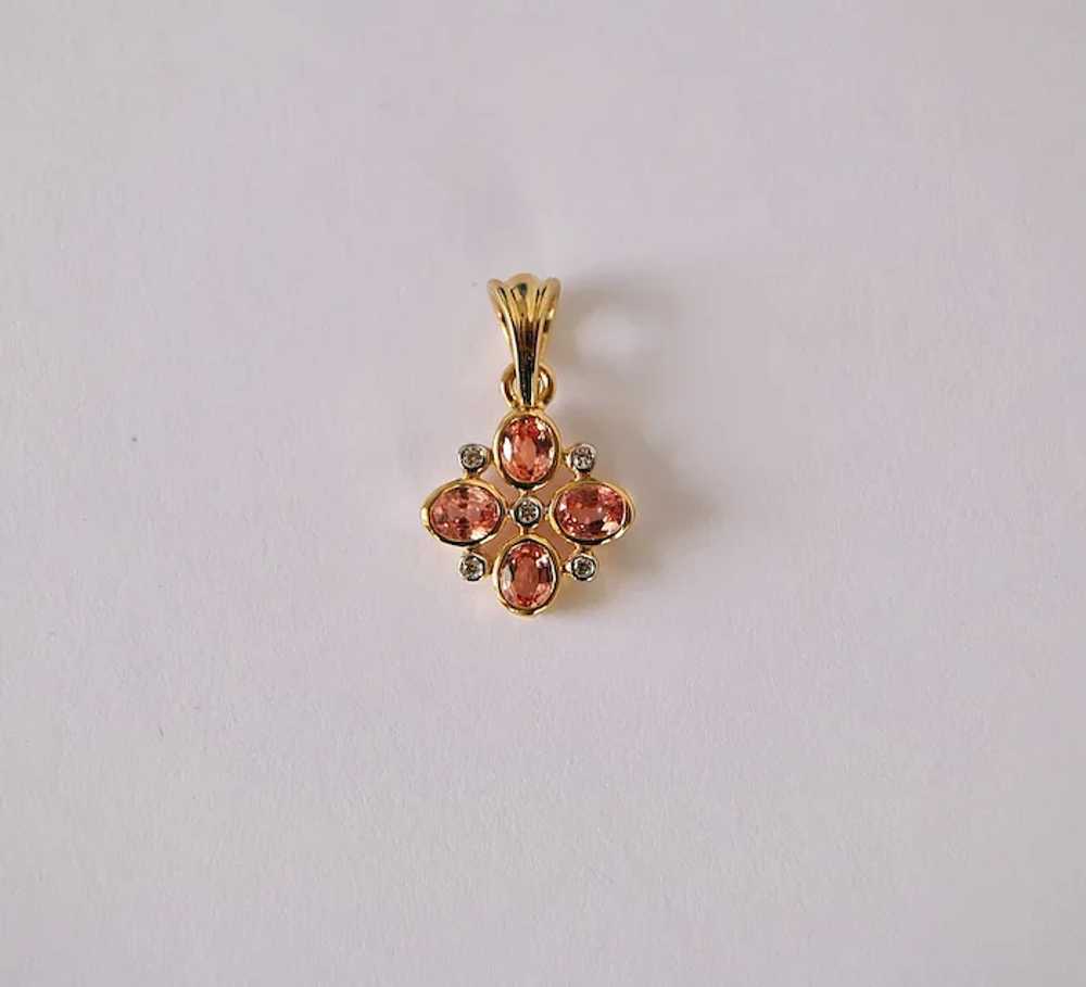 Real Padparadscha Sapphire Gold Pendant 0.96ct - image 3