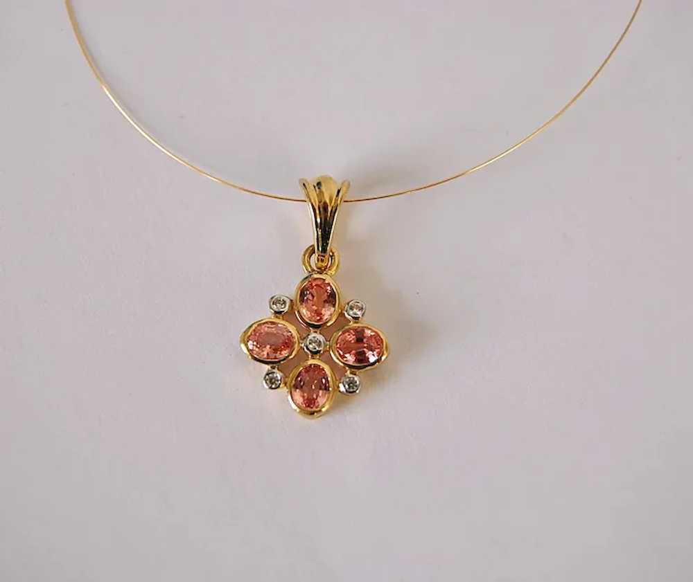 Real Padparadscha Sapphire Gold Pendant 0.96ct - image 5