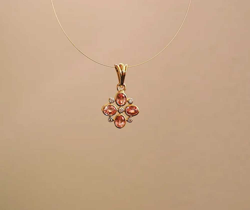 Real Padparadscha Sapphire Gold Pendant 0.96ct - image 6