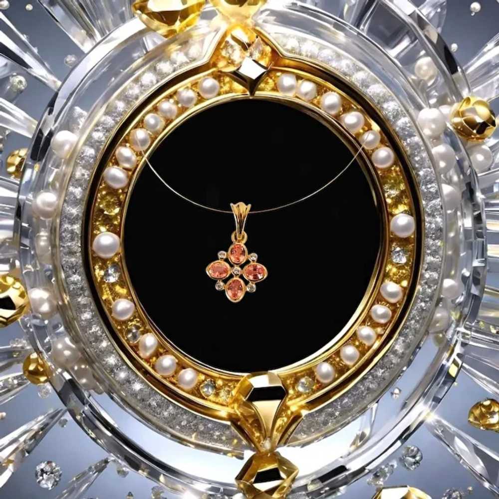 Real Padparadscha Sapphire Gold Pendant 0.96ct - image 8