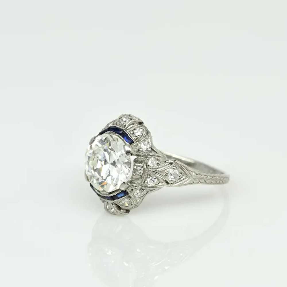 Circa 1910's Edwardian Platinum 2.34Ct Old Europe… - image 2