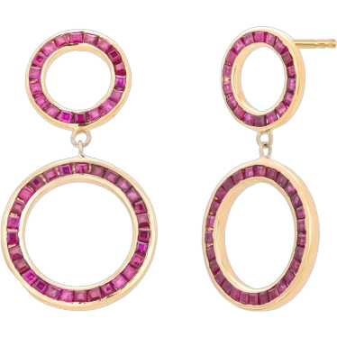 Exquisite Earring Interlocking Circles 14 Karat Go