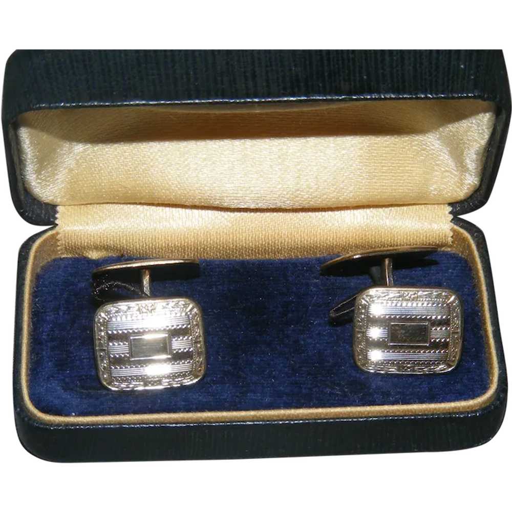 Edwardian 1918 Cufflinks Art Deco Hayward In Box … - image 1