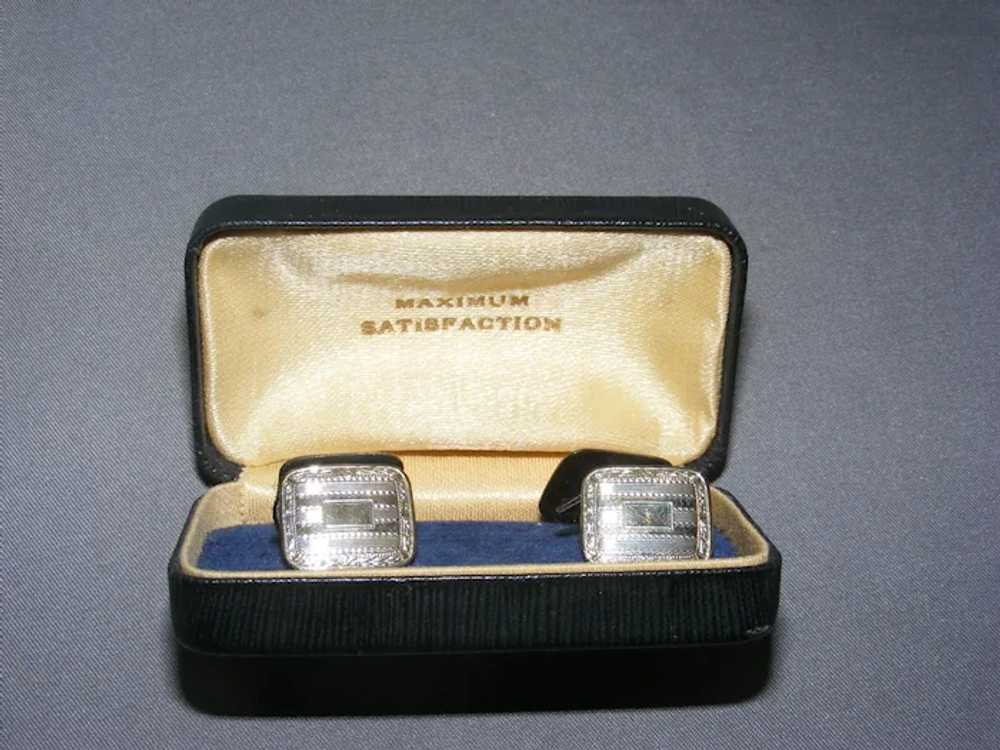 Edwardian 1918 Cufflinks Art Deco Hayward In Box … - image 3