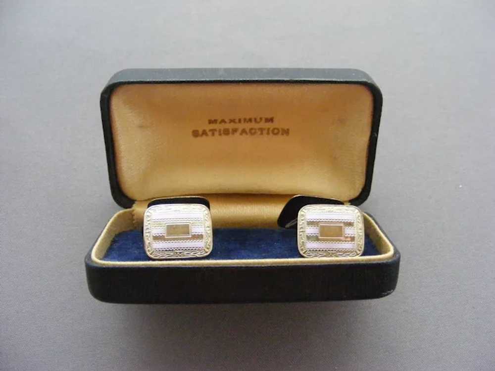 Edwardian 1918 Cufflinks Art Deco Hayward In Box … - image 7