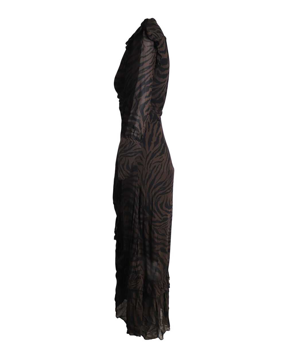 Pre Loved Ba Sh Zebra Print Asymmetric Wrap Dress… - image 2