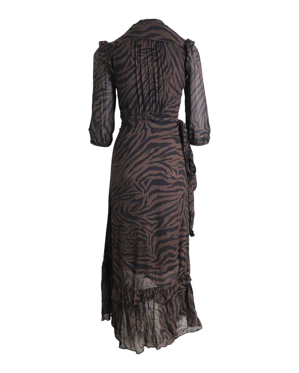 Pre Loved Ba Sh Zebra Print Asymmetric Wrap Dress… - image 3