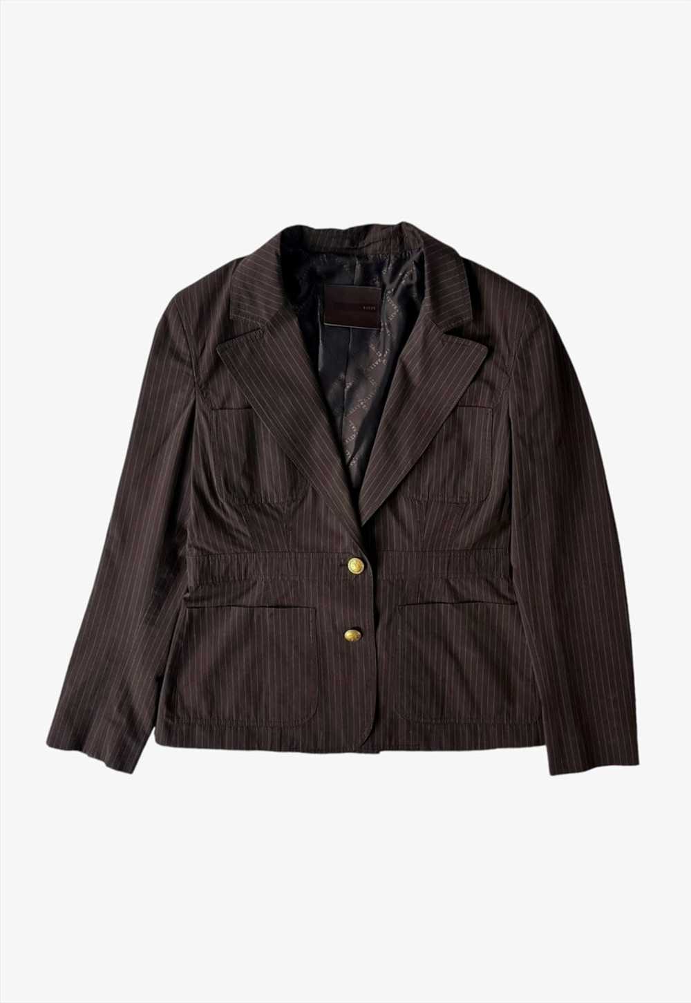 Vintage Y2K Women's Bally Brown Pinstripe Blazer - image 1