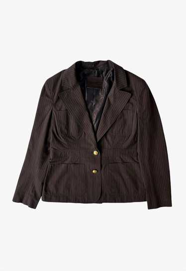 Vintage Y2K Women's Bally Brown Pinstripe Blazer