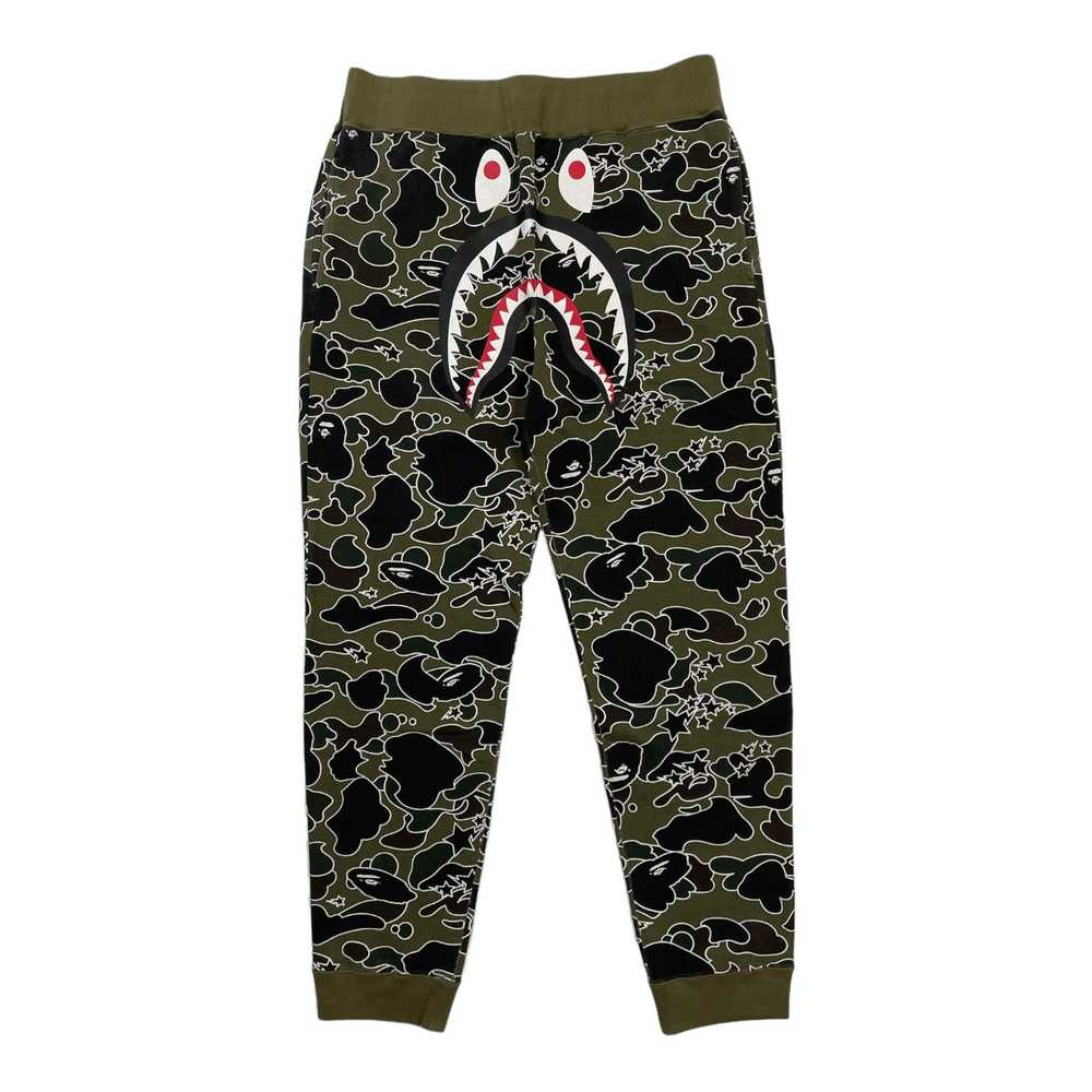 Bape Bape Sta Camo Shark Slim Sweatpants Green - image 1