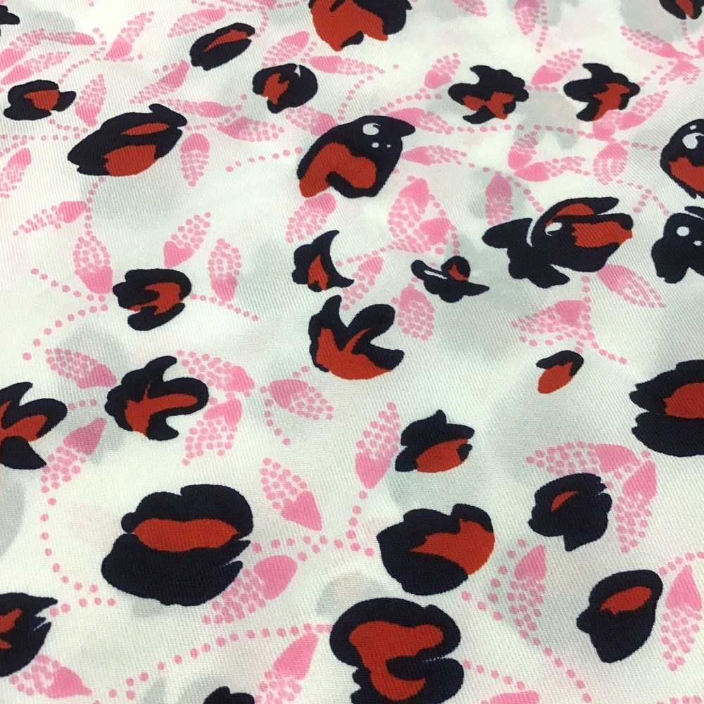 Vintage Silk Like Luxury Pink Floral Pattern Scar… - image 3