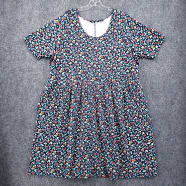 Vintage Lands End Dress Womens 3XL XXXL Blue Plea… - image 1