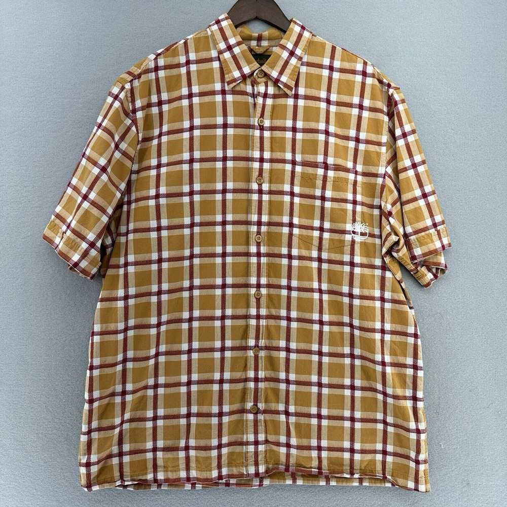 Timberland Y2K Timberland Plaid Button Up Shirt M… - image 1