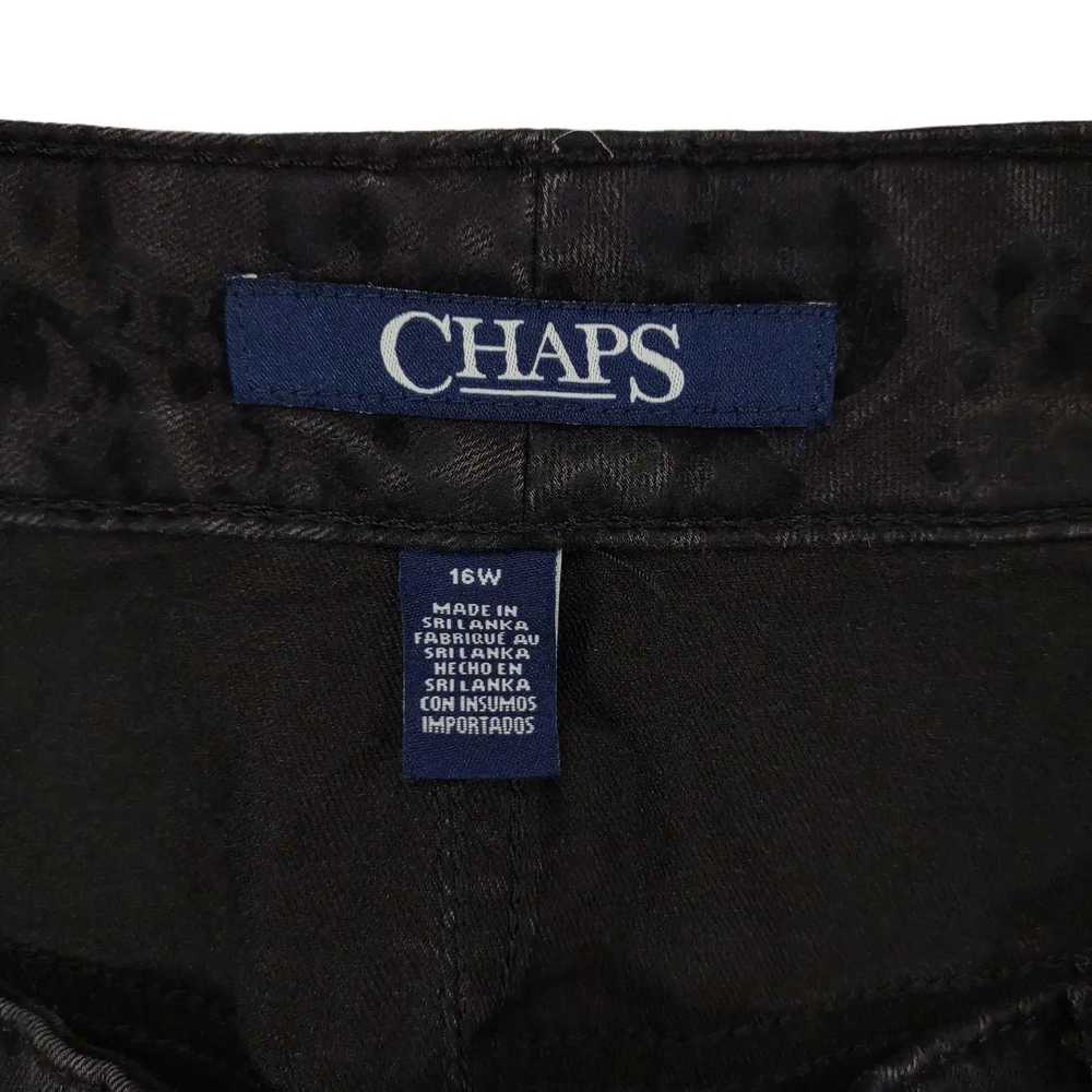 Chaps Chaps Women's Black Velvet Flocked Damask T… - image 4