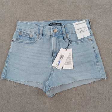 Calvin Klein High Waist Blue Stretch Casual Shorts