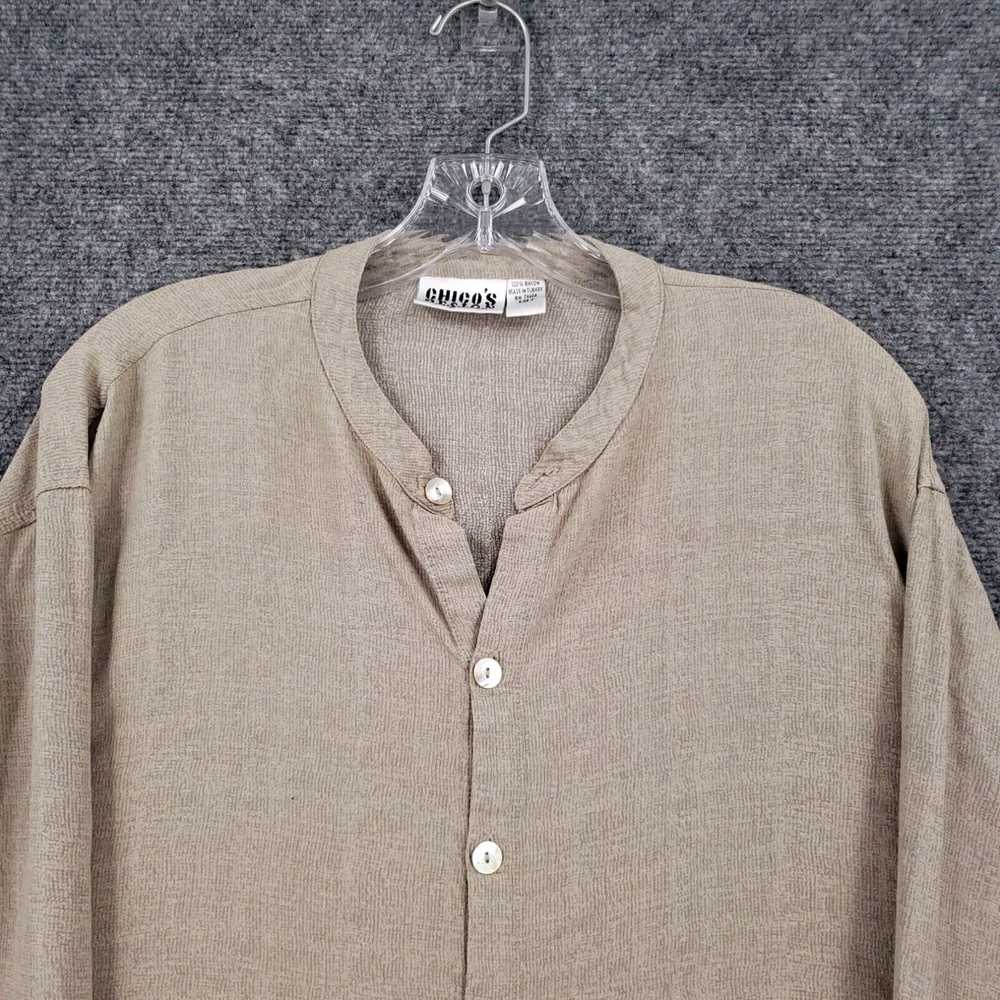 Vintage Chicos Shirt Womens 3 US XL Brown Tunic B… - image 3