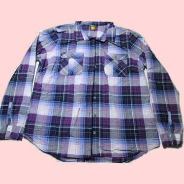 Eddie Bauer Purple Check Casual Long Sleeve Shirt 