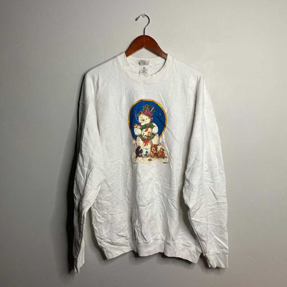 Vintage 90s vintage white Christmas winter sweats… - image 1