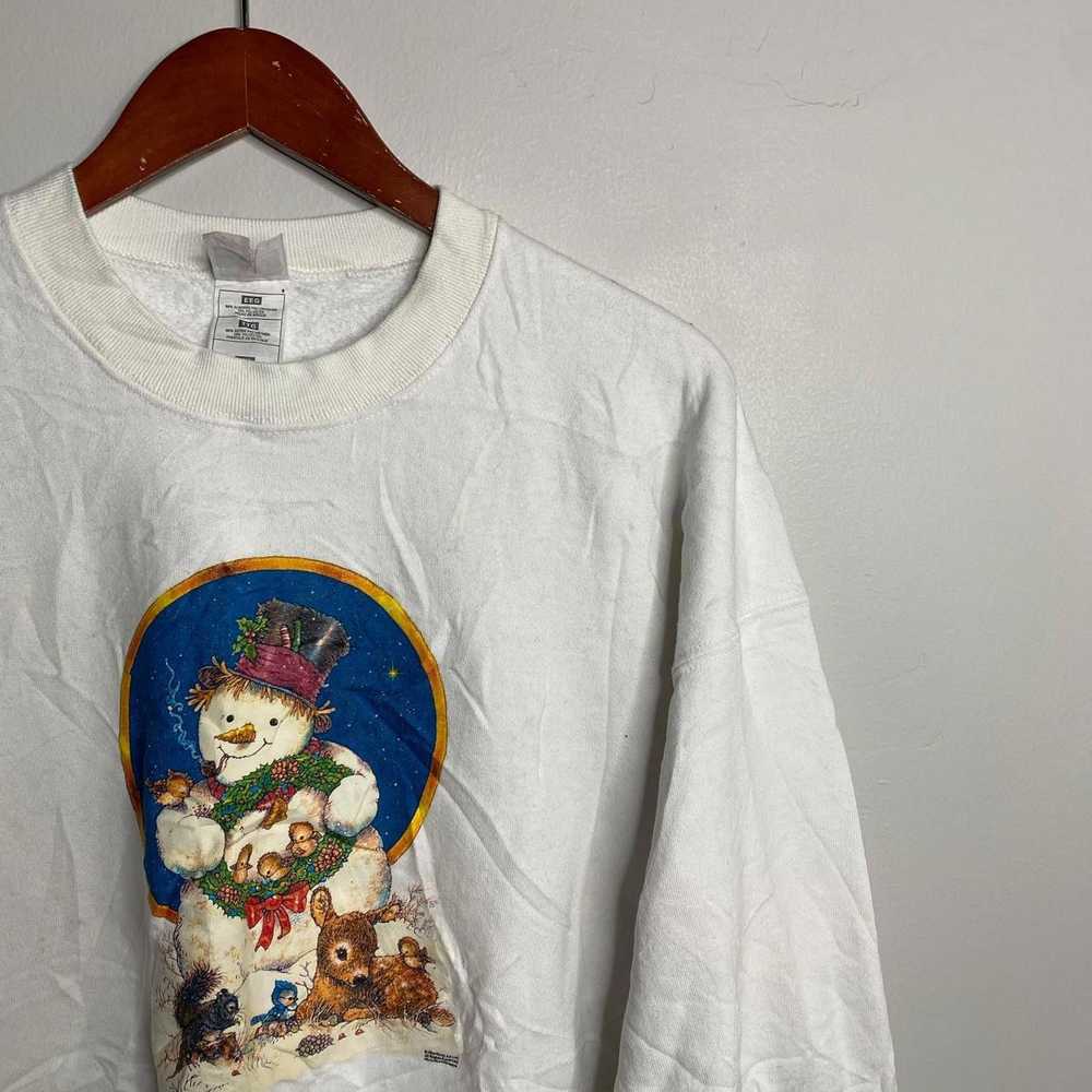 Vintage 90s vintage white Christmas winter sweats… - image 3