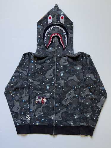 Bape A Bathing Ape Space Camo Shark Hoodie